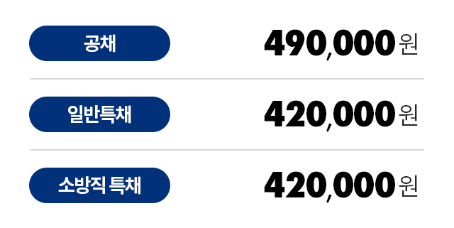 합격 지원 한정 특별가 선착순 500명 490,000원