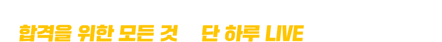 마인드셋·전 과목 학습법·100일 공략법·문제 풀이 스킬, 합격을 위한 모든 것</strong>을 <strong>단 하루 LIVE에 담았습니다!