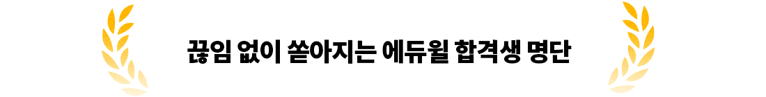 끊임 없이 쏟아지는 에듀윌 합격생 명단