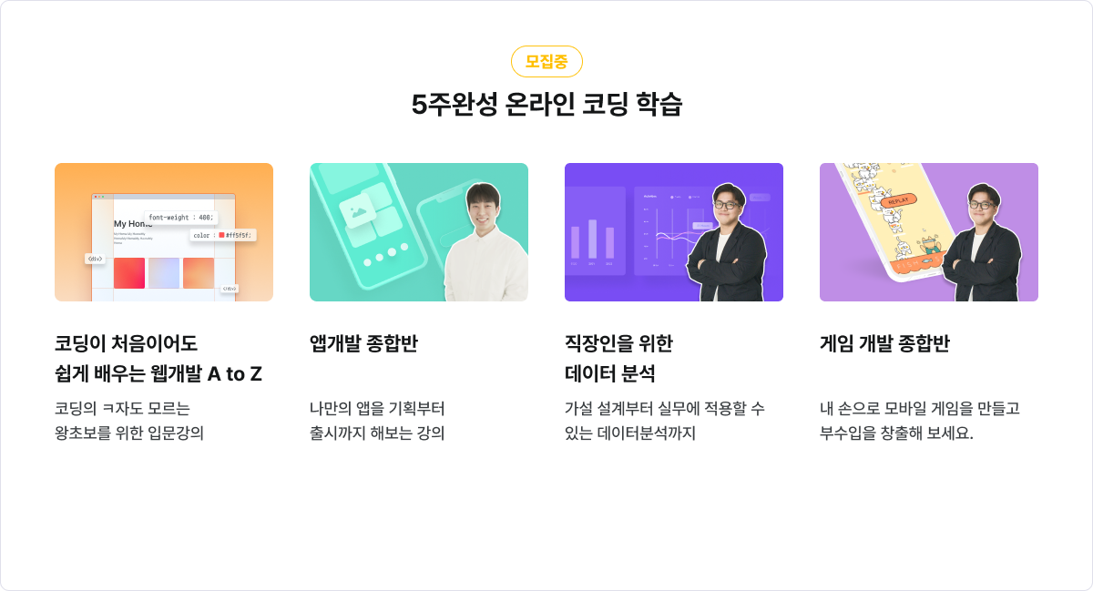 5주완성 온라인 코딩 학습