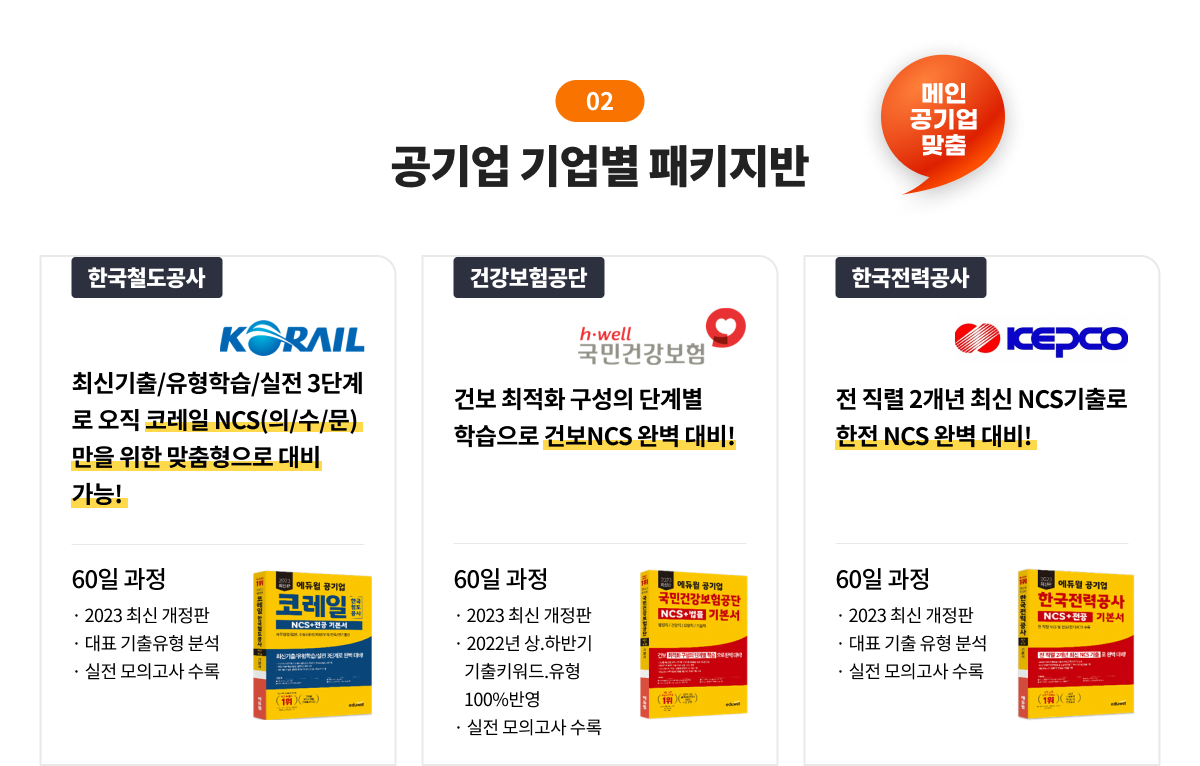 공기업 기업별 패키지반