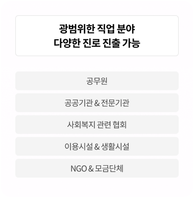 광범위한 직업 분야 다양한 진로 진출 가능