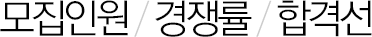 모집인원/경쟁률/합격선