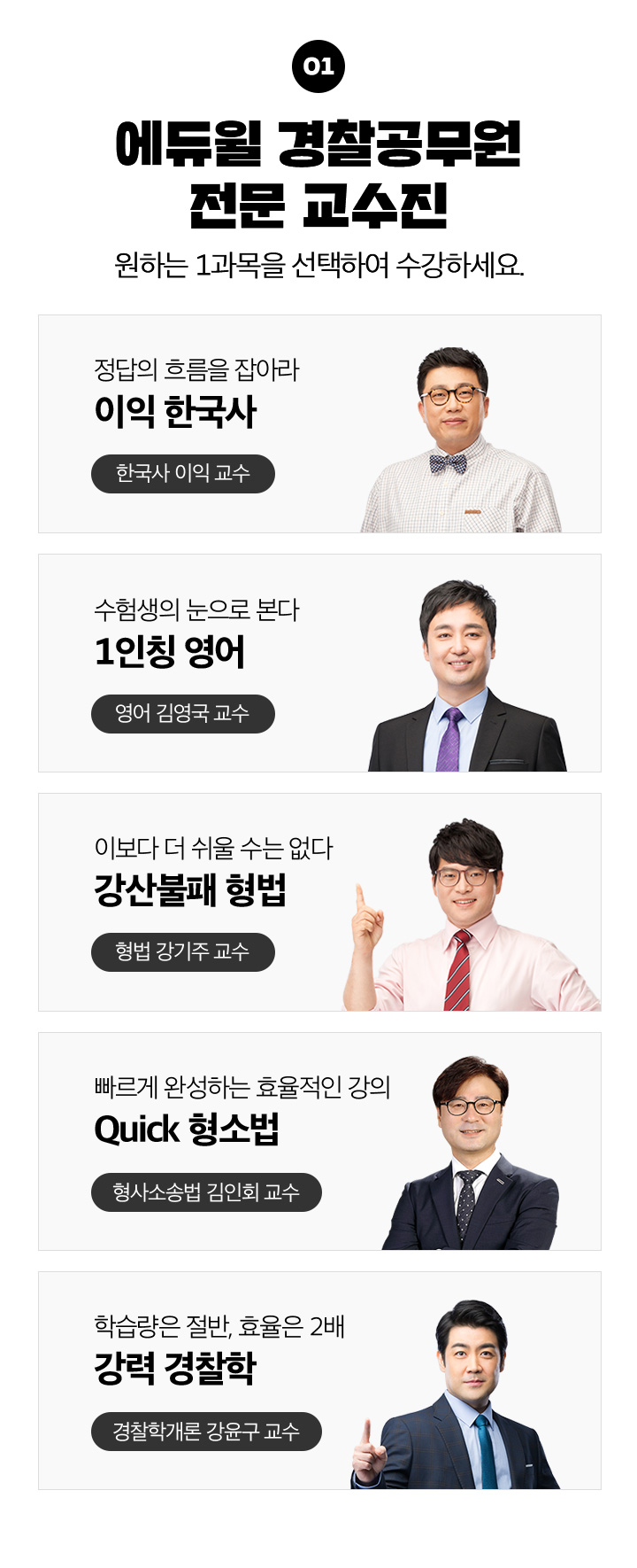 01. 에듀윌 경찰공무원 전문 교수진